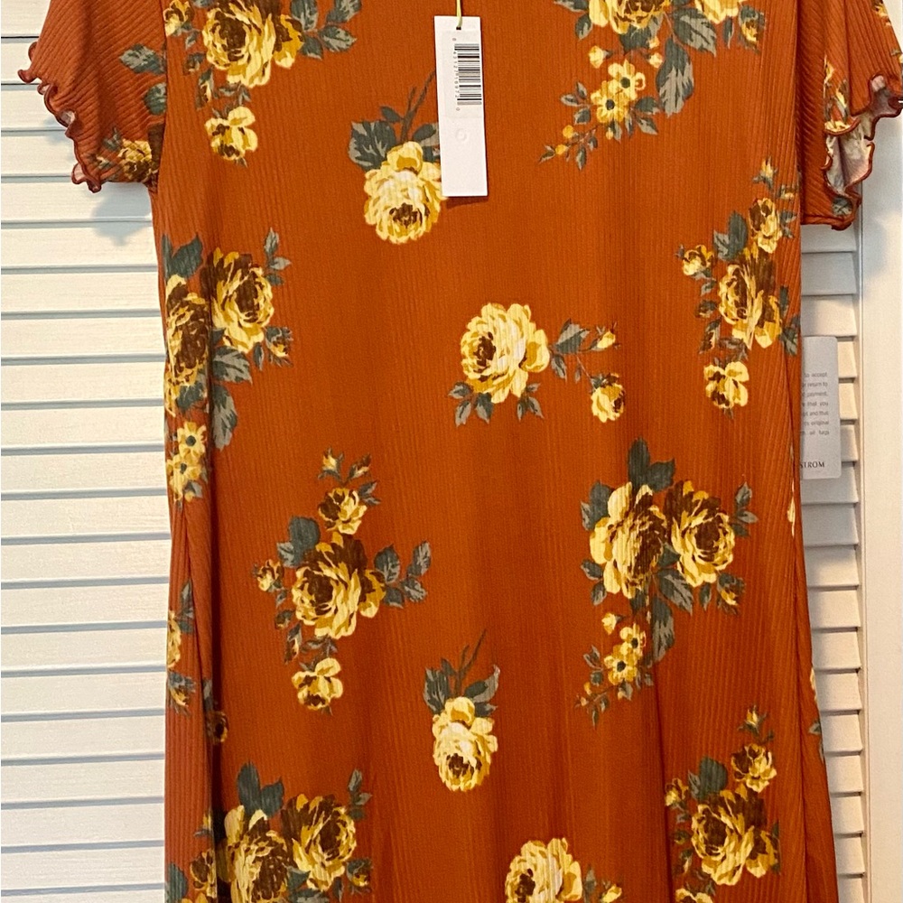 Floral Orange Dress NWT